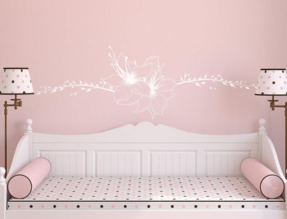 Flower Wall Decal Sticker. Floral Vines for Bedroom Walls. #361