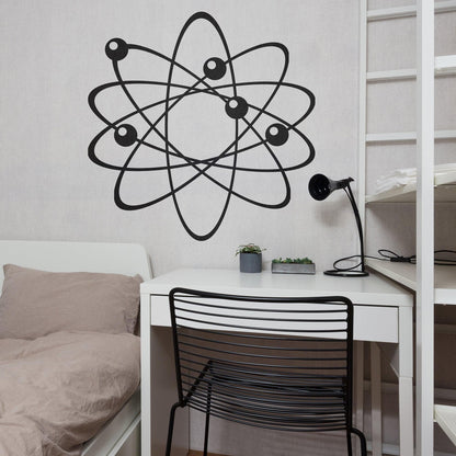 Atom Wall Decal. Electrons, protons and neutrons. Perfect for Science School Decor. Physics. #389