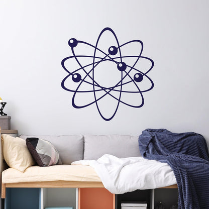 Atom Wall Decal. Electrons, protons and neutrons. Perfect for Science School Decor. Physics. #389