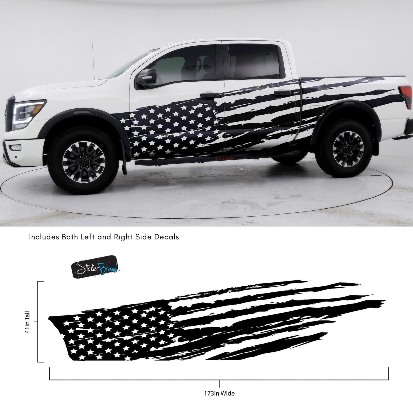 USA Flag Truck Decal Sticker. #6845