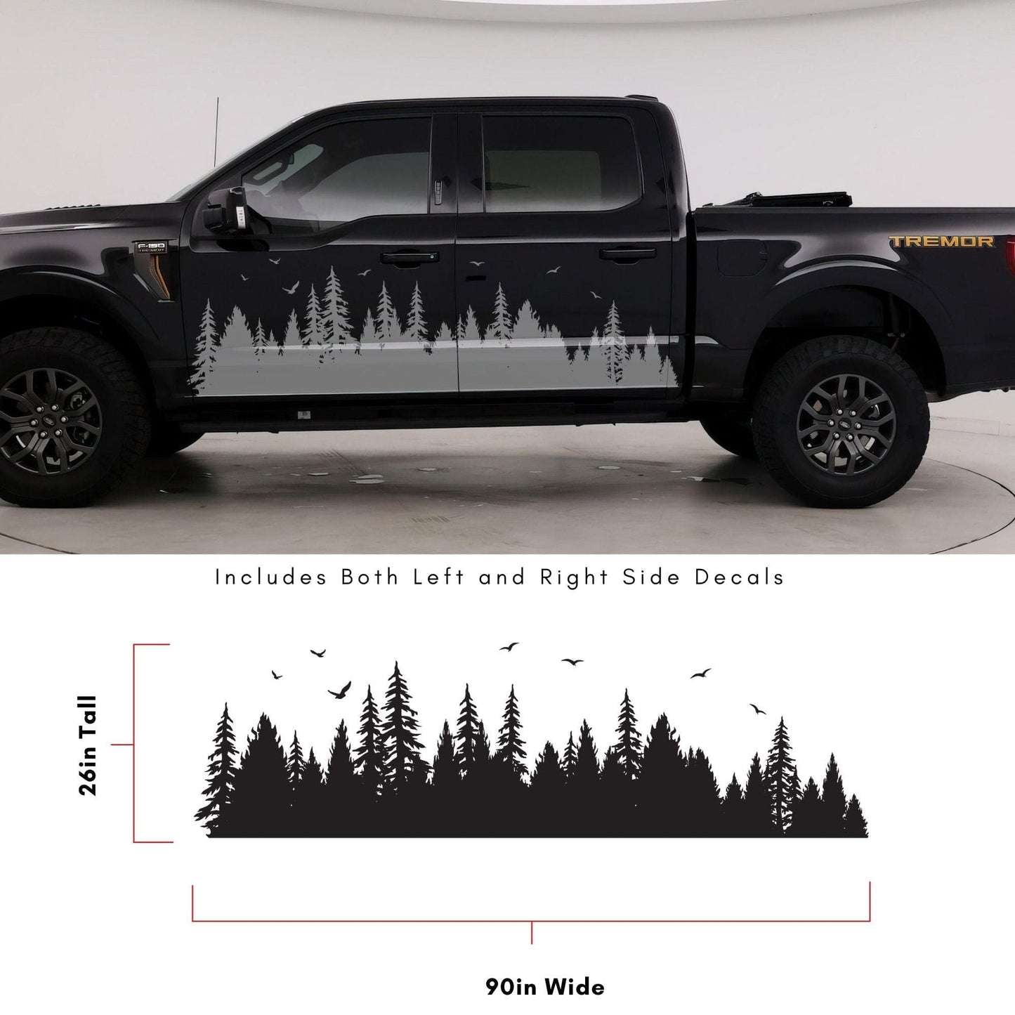 Forest Tree Mud Splash Truck Decal. #6813