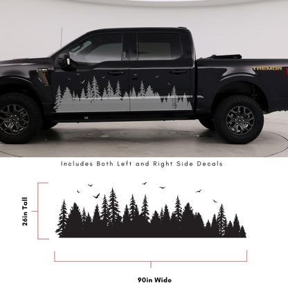 Forest Tree Mud Splash Truck Decal. #6813