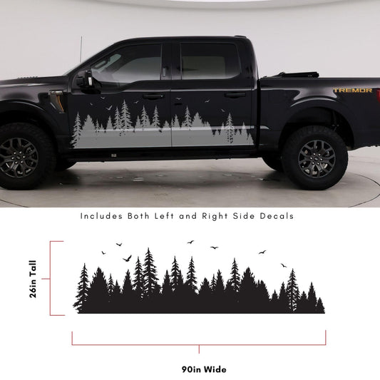 Forest Tree Mud Splash Truck Decal. #6813