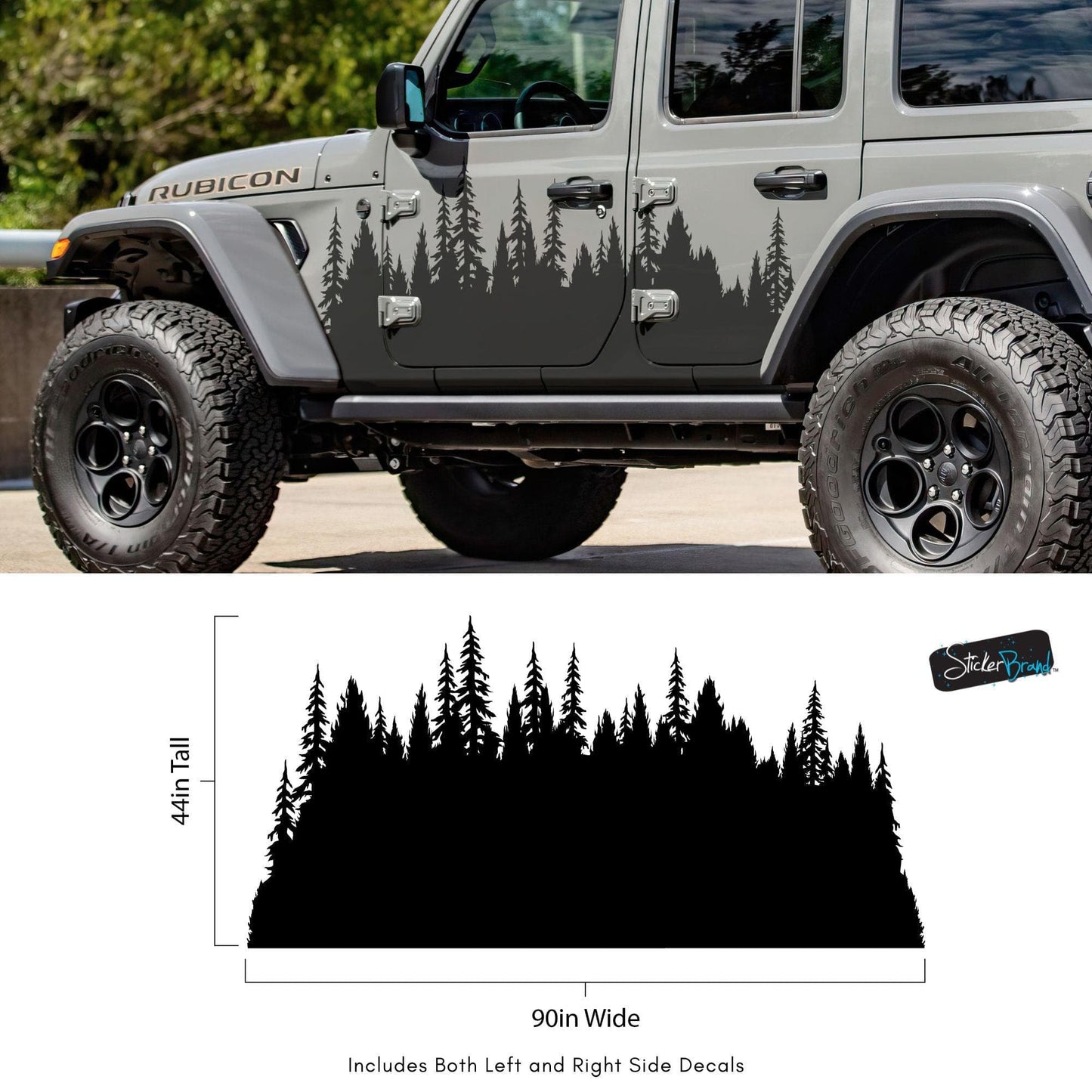 Forest Overland Sticker. Adventure Off Road Decal Sticker for Trucks. #6959