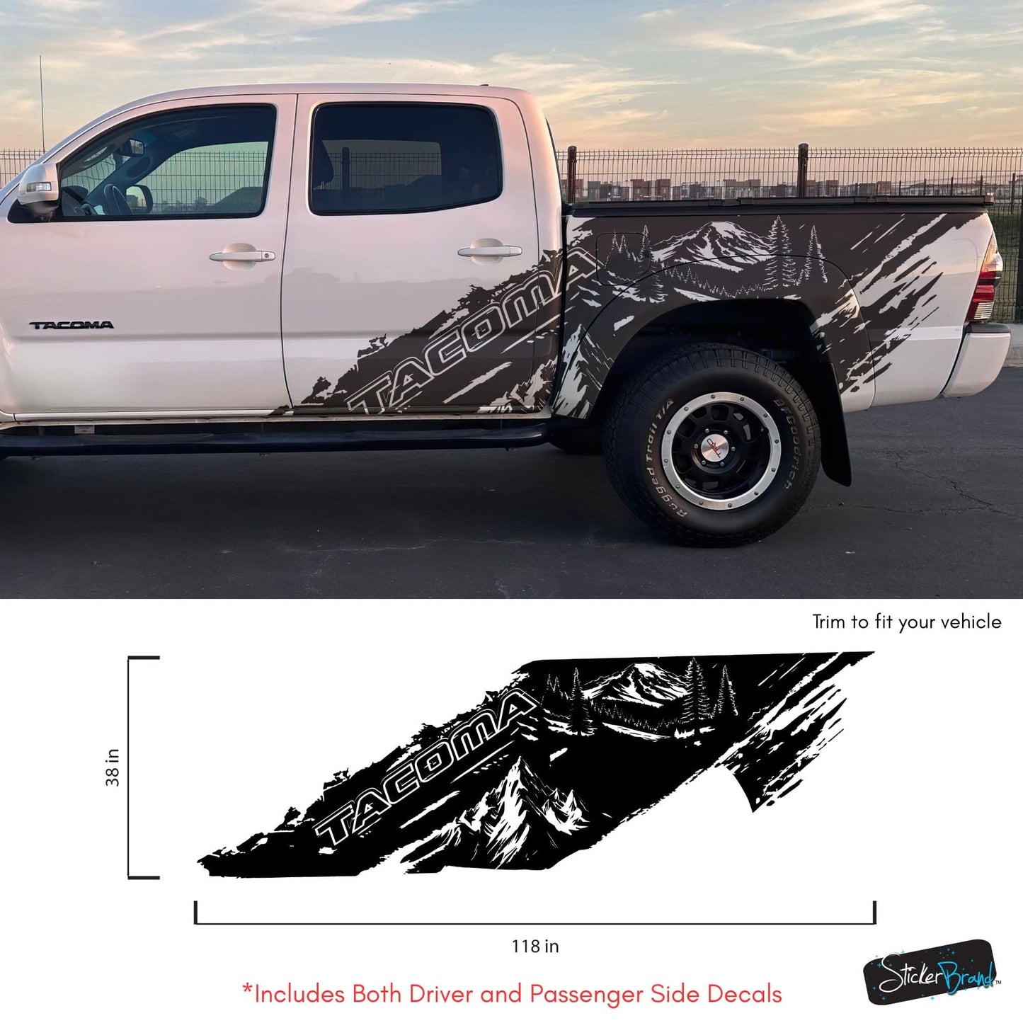 Tacoma Truck Decal Graphic Sticker. Mountain Off-Road Outlander. #7112