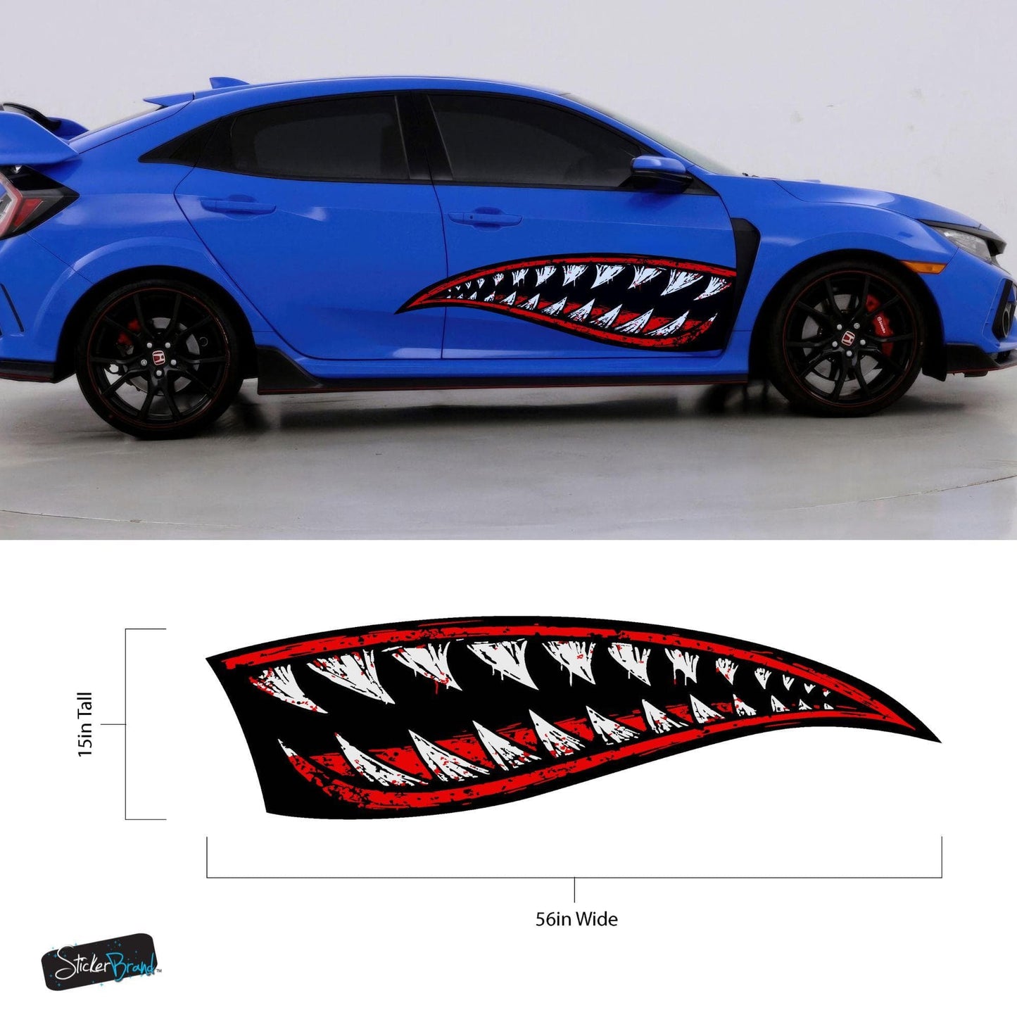 Flying Tiger Shark Military Bomber Design Decal. Jaws Decal. #6992