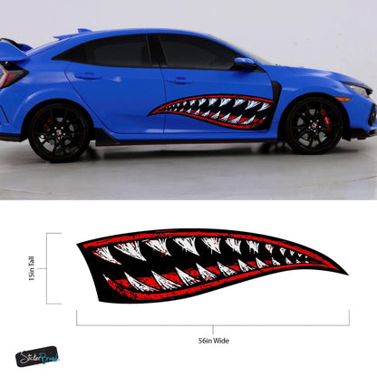 Flying Tiger Shark Military Bomber Design Decal. Jaws Decal. #6992