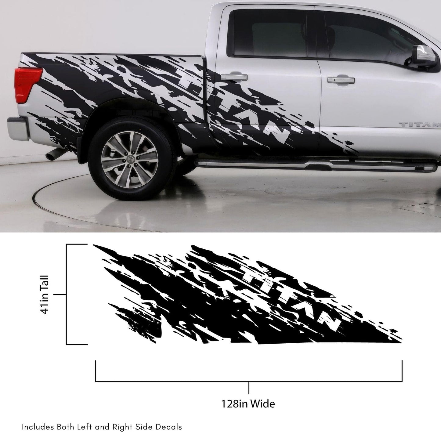 Nissan Titan Skull Mud Splash Decal. (With Skull / No Skull) #6862