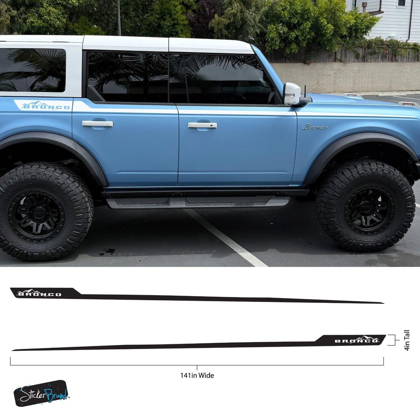 Offroad Overland Bronco Stripes Decal Sticker. #7035