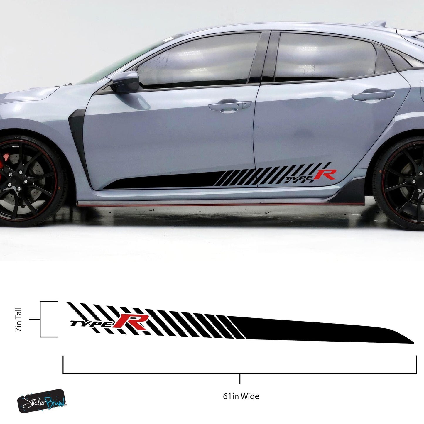 Honda Civic Type R Sticker Decal. Racing Stripes. #6803