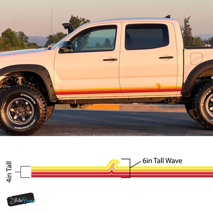 Surf Wave Truck / Car Decal. Overland Stripes Decal Sticker. Universal Fit for most Vehicles. #7051