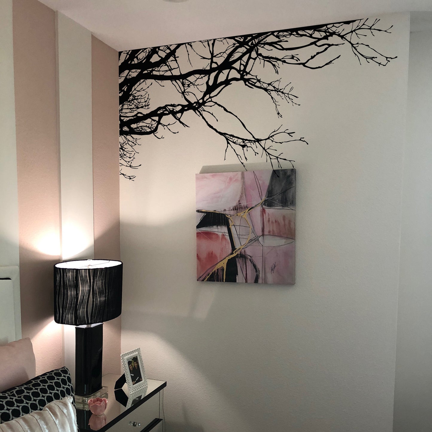 Tree Top Branches Wall Decal. Corner Edge Application Decor.  #444