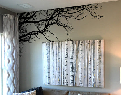 Tree Top Branches Wall Decal. Corner Edge Application Decor.  #444