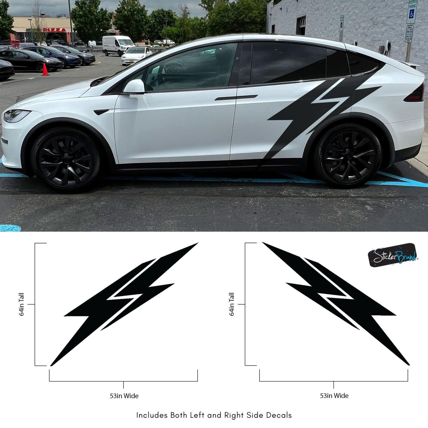 Lightning Bolt Car Decal Sticker. Universal Fit for Tesla / EV's. #6863