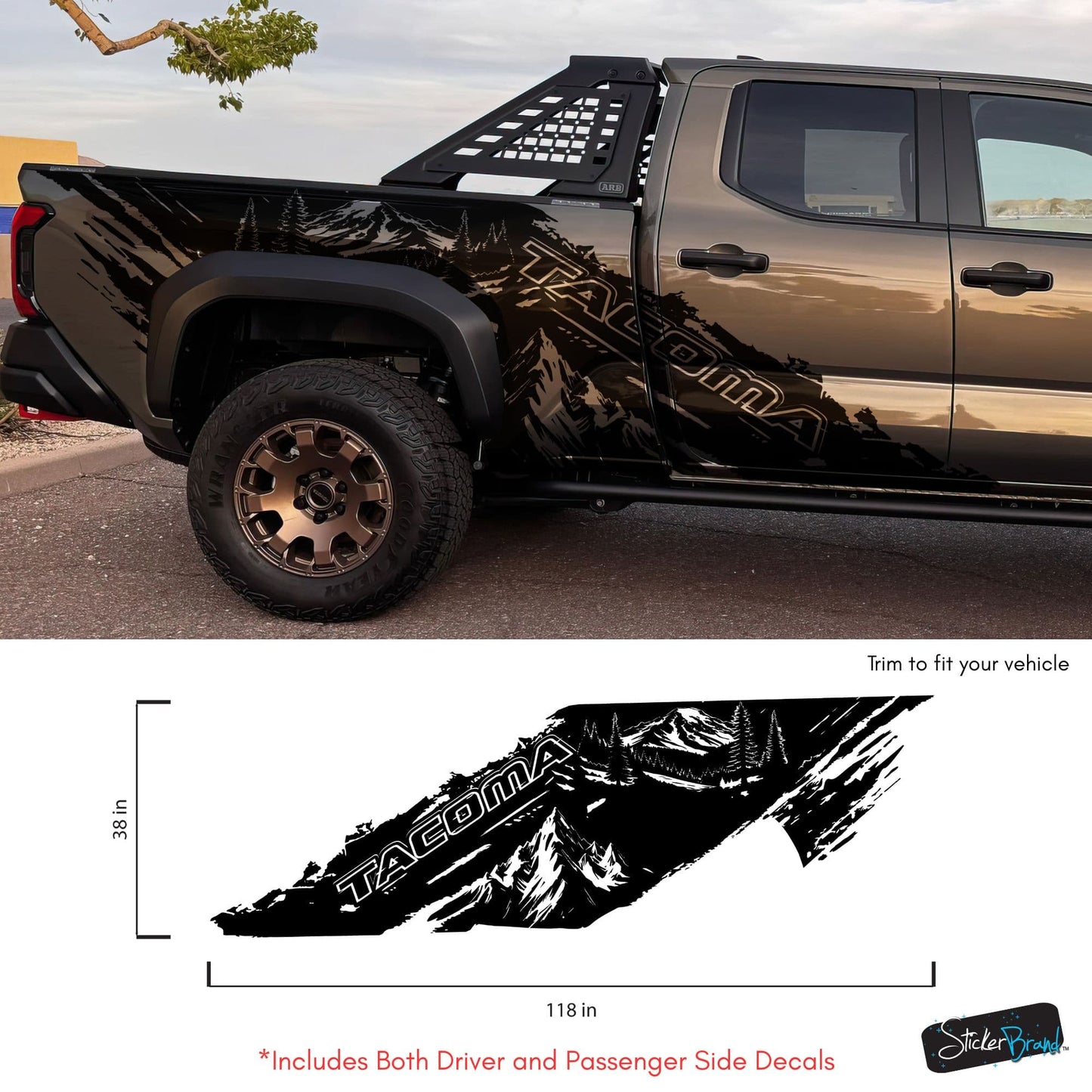 Tacoma Truck Decal Graphic Sticker. Mountain Off-Road Outlander. #7112