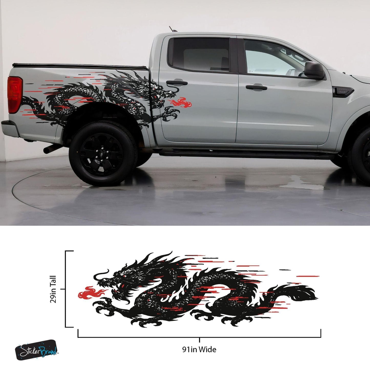 Dragon Graphic Decal Sticker for Car / Truck. Universal Fit. #6997