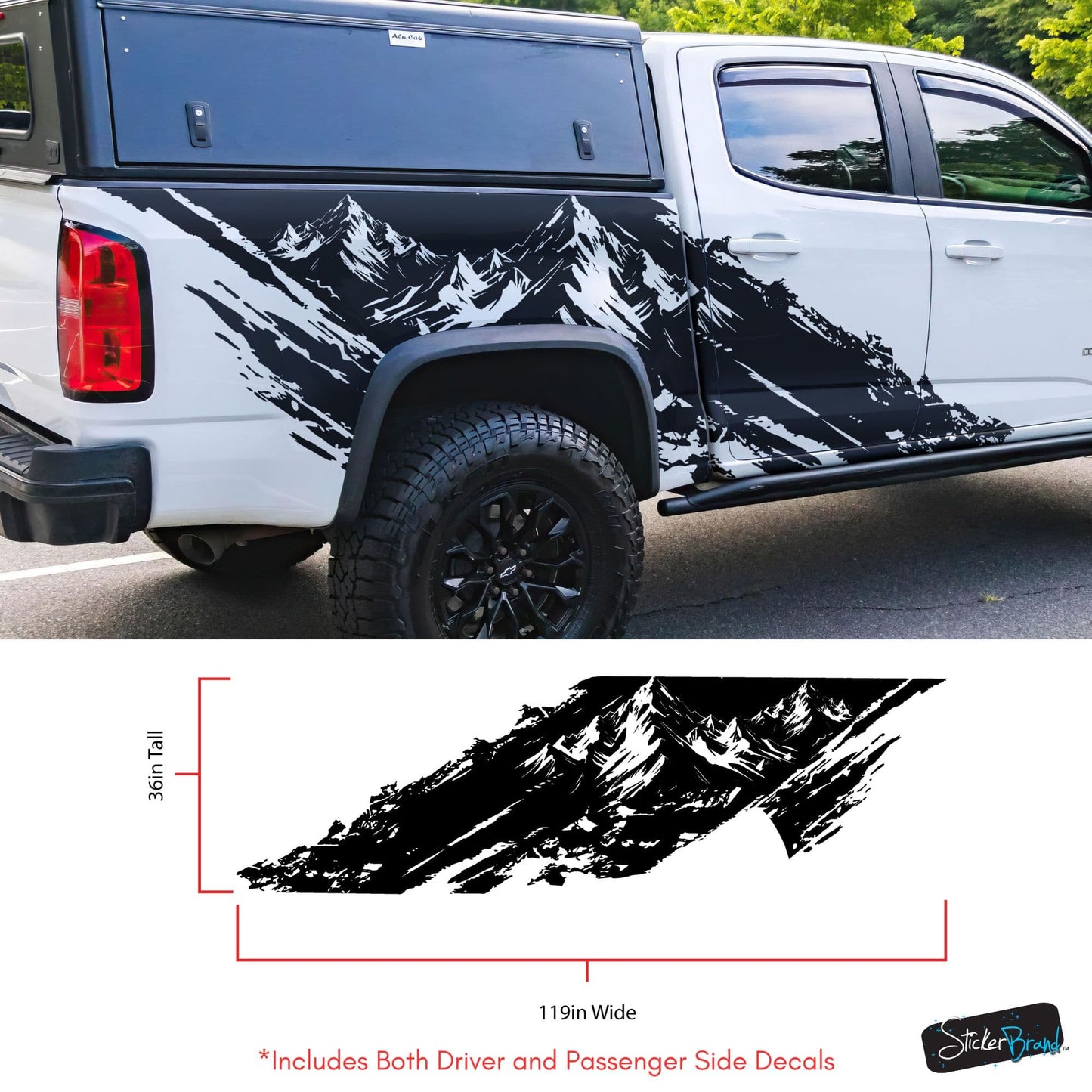 Chevy Colorado Truck Mud Splash Mountain Vinyl Car Graphic Sticker. Set of 2. #7110