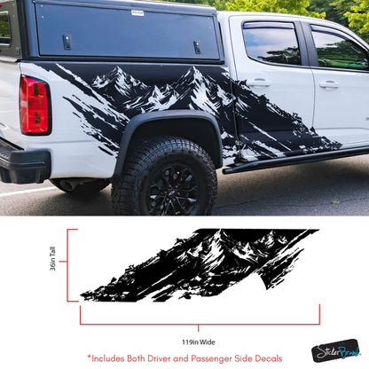 Chevy Colorado Truck Mud Splash Mountain Vinyl Car Graphic Sticker. Set of 2. #7110