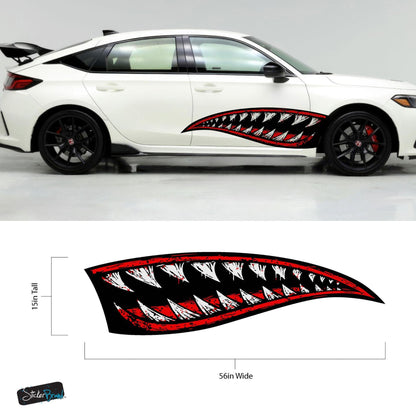 Flying Tiger Shark Military Bomber Design Decal. Jaws Decal. #6992