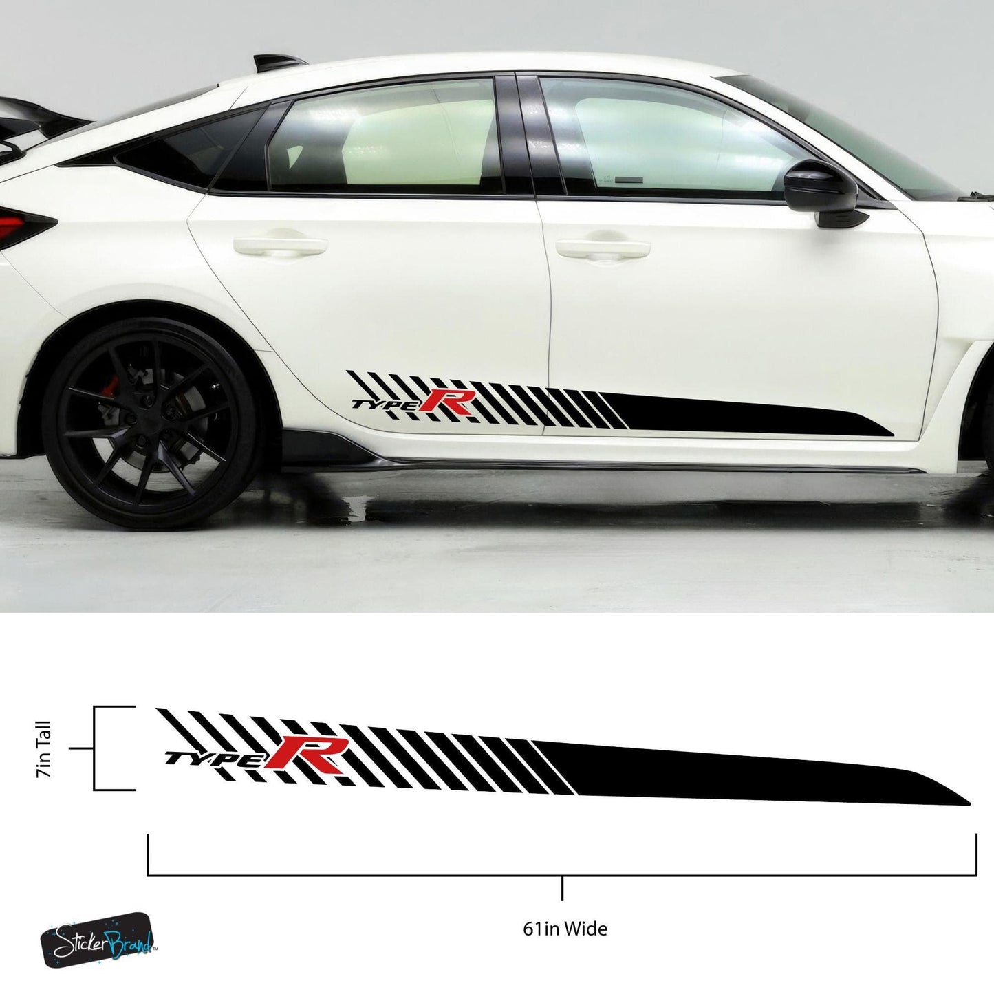 Honda Civic Type R Sticker Decal. Racing Stripes. #6803