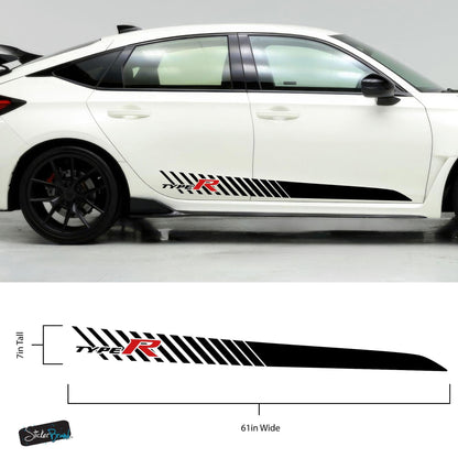 Honda Civic Type R Sticker Decal. Racing Stripes. #6803