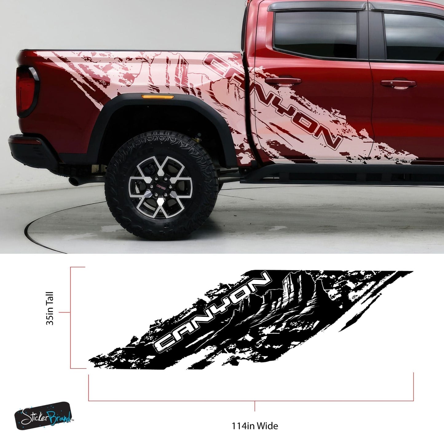 GMC Canyon Truck Mud Splash Vinyl Car Graphic Sticker. Set of 2. #7050