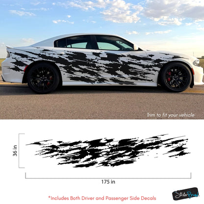 Splash Decal, Grunge Scratch Marks Decal Sticker for Challenger, Charger. #7102