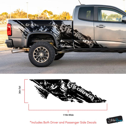Chevy Colorado Truck Mud Splash Mountain Vinyl Car Graphic Sticker. Set of 2. #7110