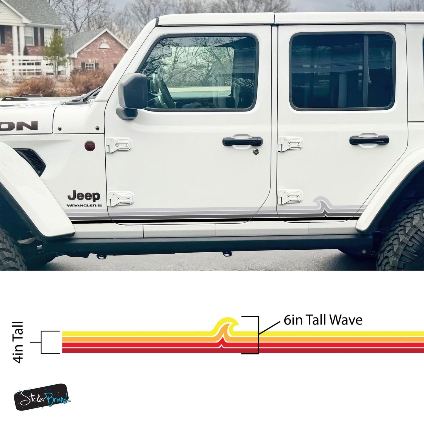 Surf Wave Truck / Car Decal. Overland Stripes Decal Sticker. Universal Fit for most Vehicles. #7051