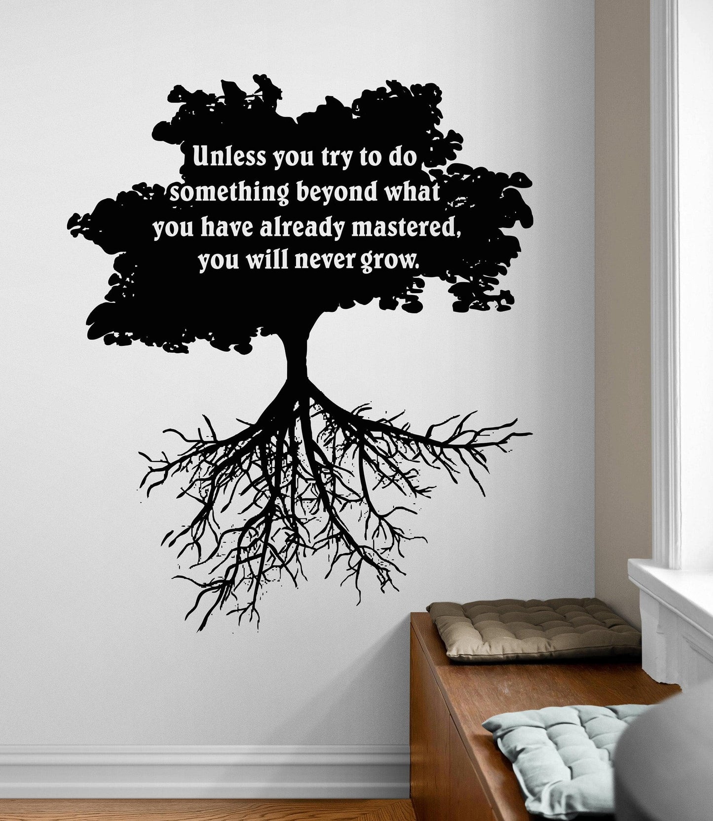 Tree Roots Motivational Quote Wall Decal. #5272