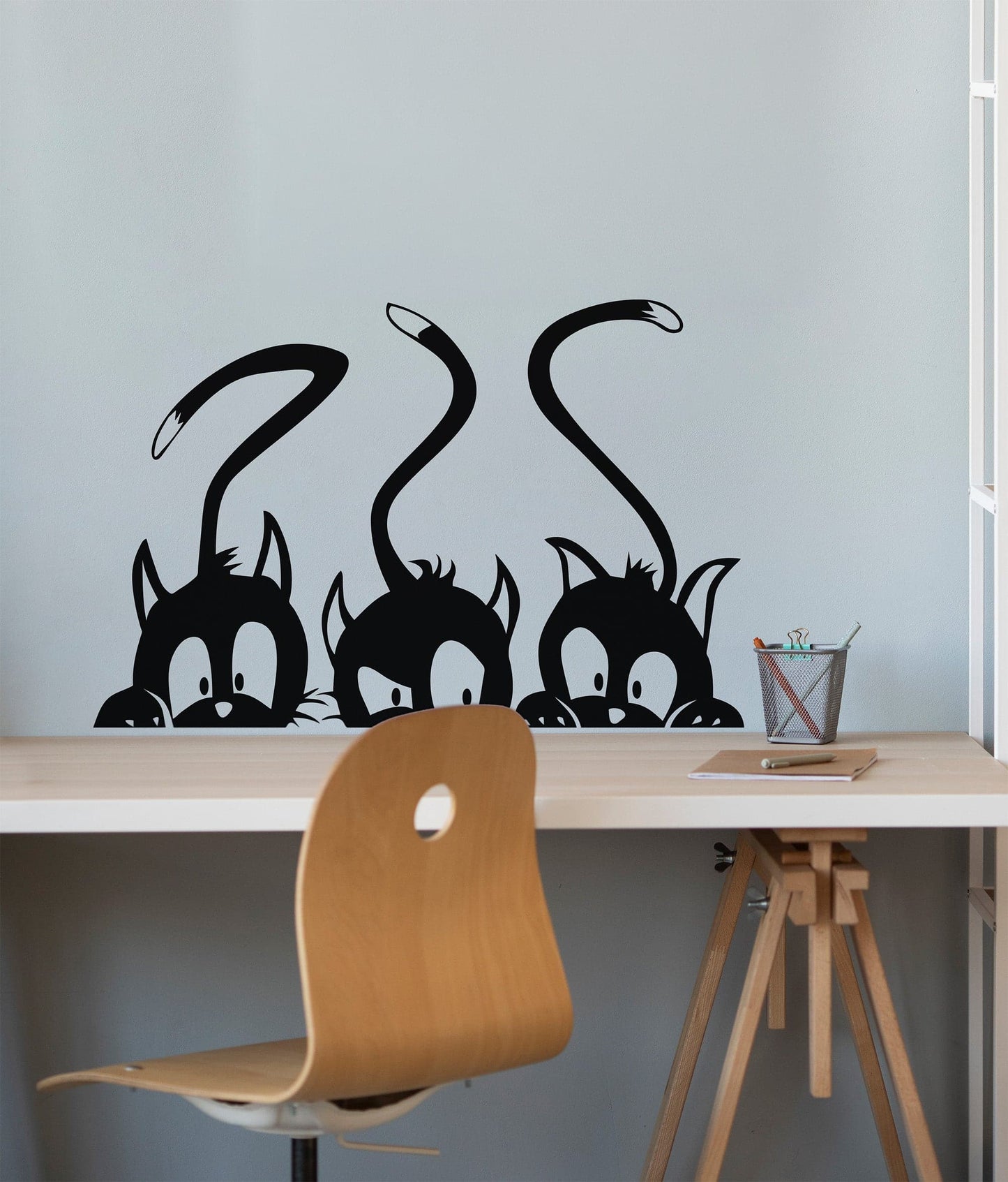 Three Peeking Cats Vinyl Wall Decal Sticker. #5473