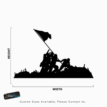 Battle of Iwo Jima Wall Decal. Flag Raising Design. #555