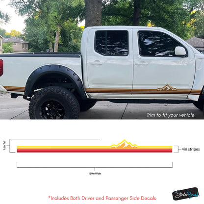 Mountain Truck / Car Decal. Overland Stripes Decal Sticker. Universal Fit for most Vehicles. #7122