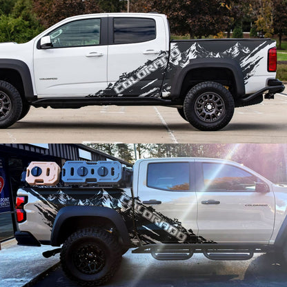 Chevy Colorado Truck Mud Splash Mountain Vinyl Car Graphic Sticker. Set of 2. #7110