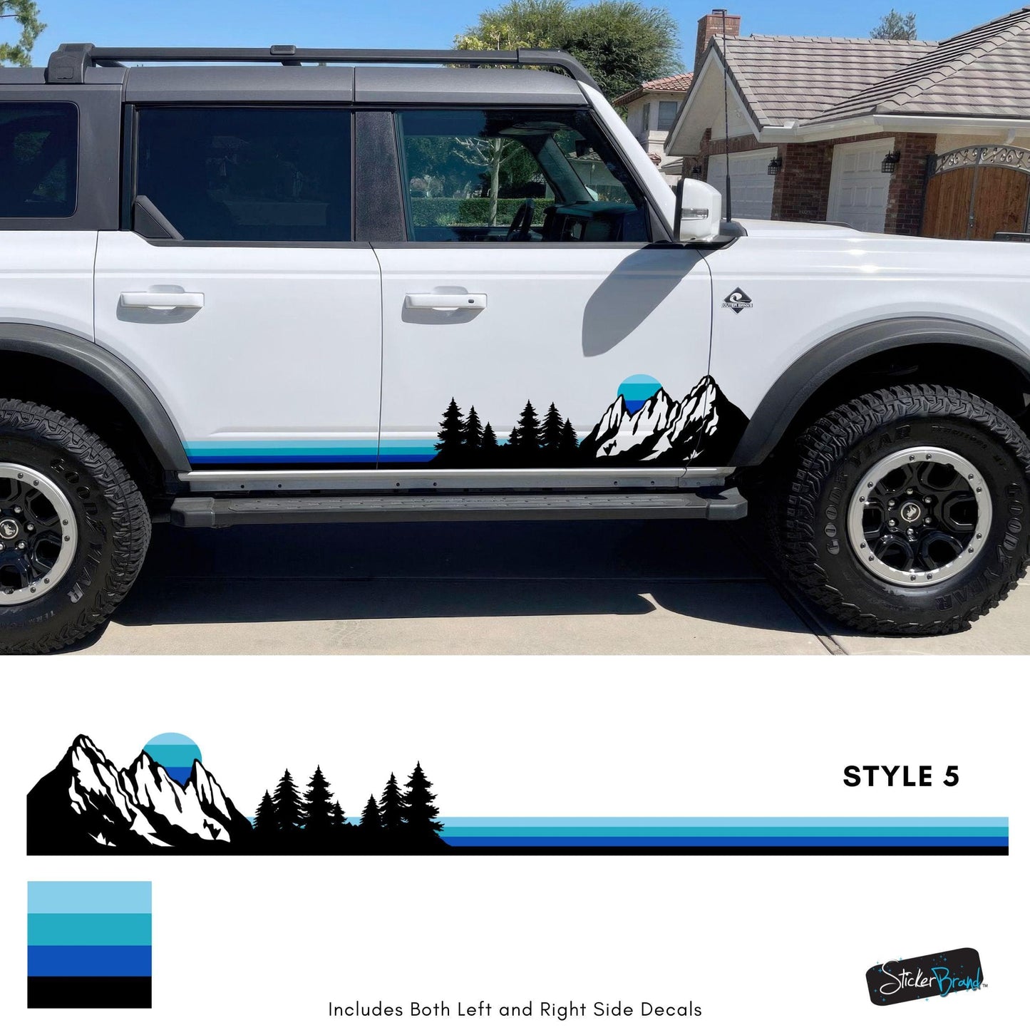 Mountain Forest Sunset Truck/Car Decal. Yellow, Orange, Red Color Scheme. #6811