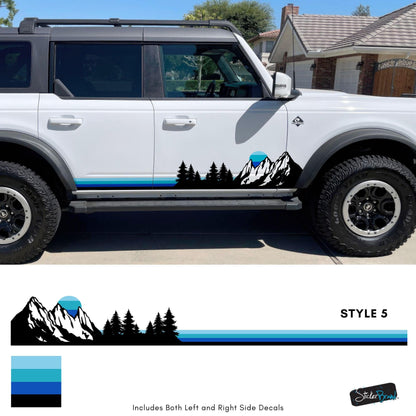 Mountain Forest Sunset Truck/Car Decal. Yellow, Orange, Red Color Scheme. #6811