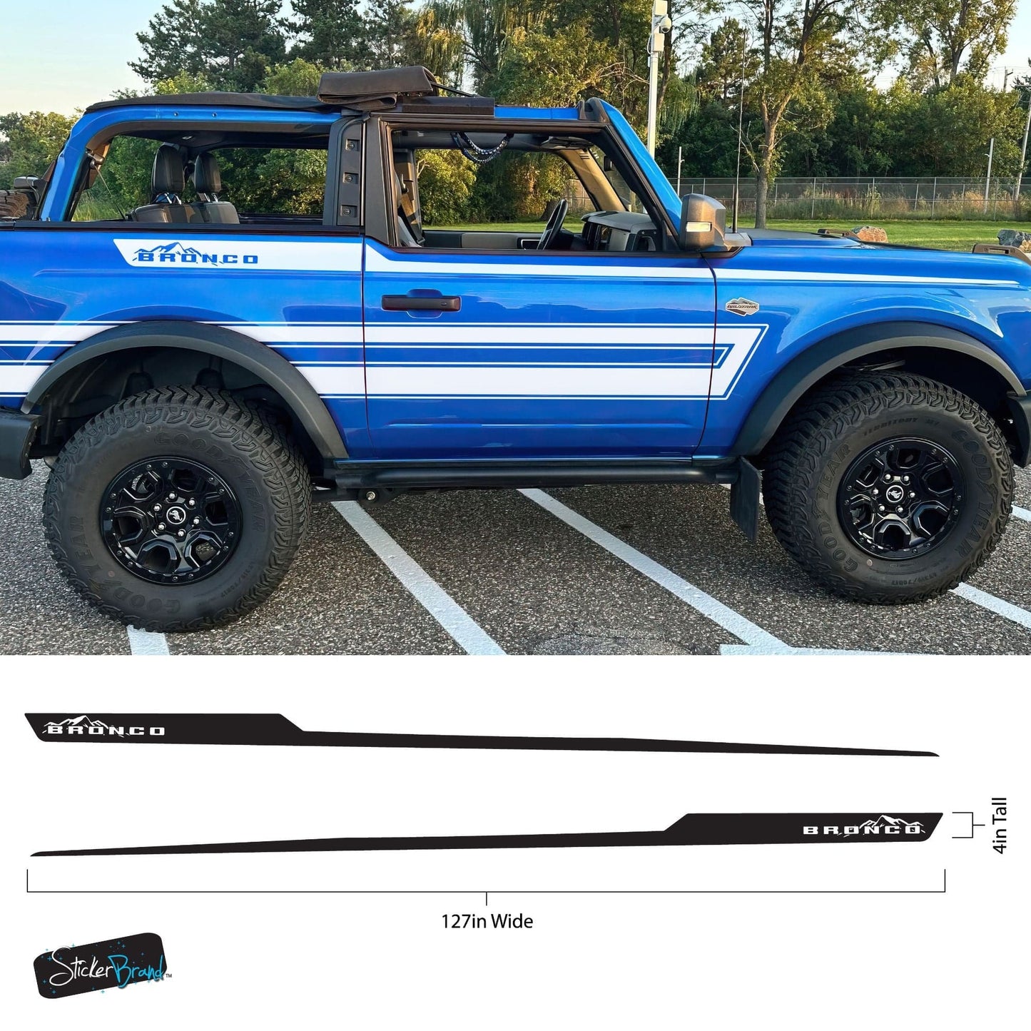 Offroad Overland Bronco Stripes Decal Sticker. #7035