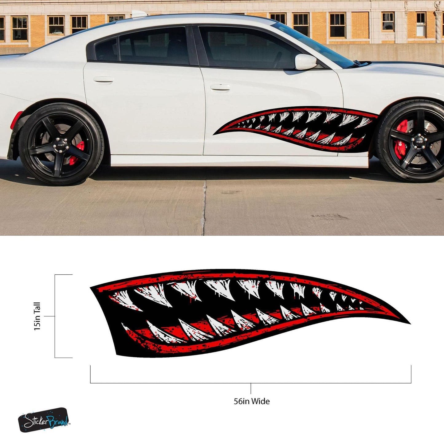 Flying Tiger Shark Military Bomber Design Decal. Jaws Decal. #6992