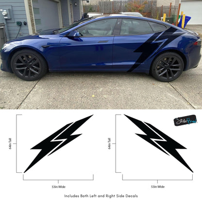 Lightning Bolt Car Decal Sticker. Universal Fit for Tesla / EV's. #6863
