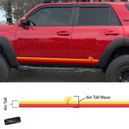 Surf Wave Truck / Car Decal. Overland Stripes Decal Sticker. Universal Fit for most Vehicles. #7051