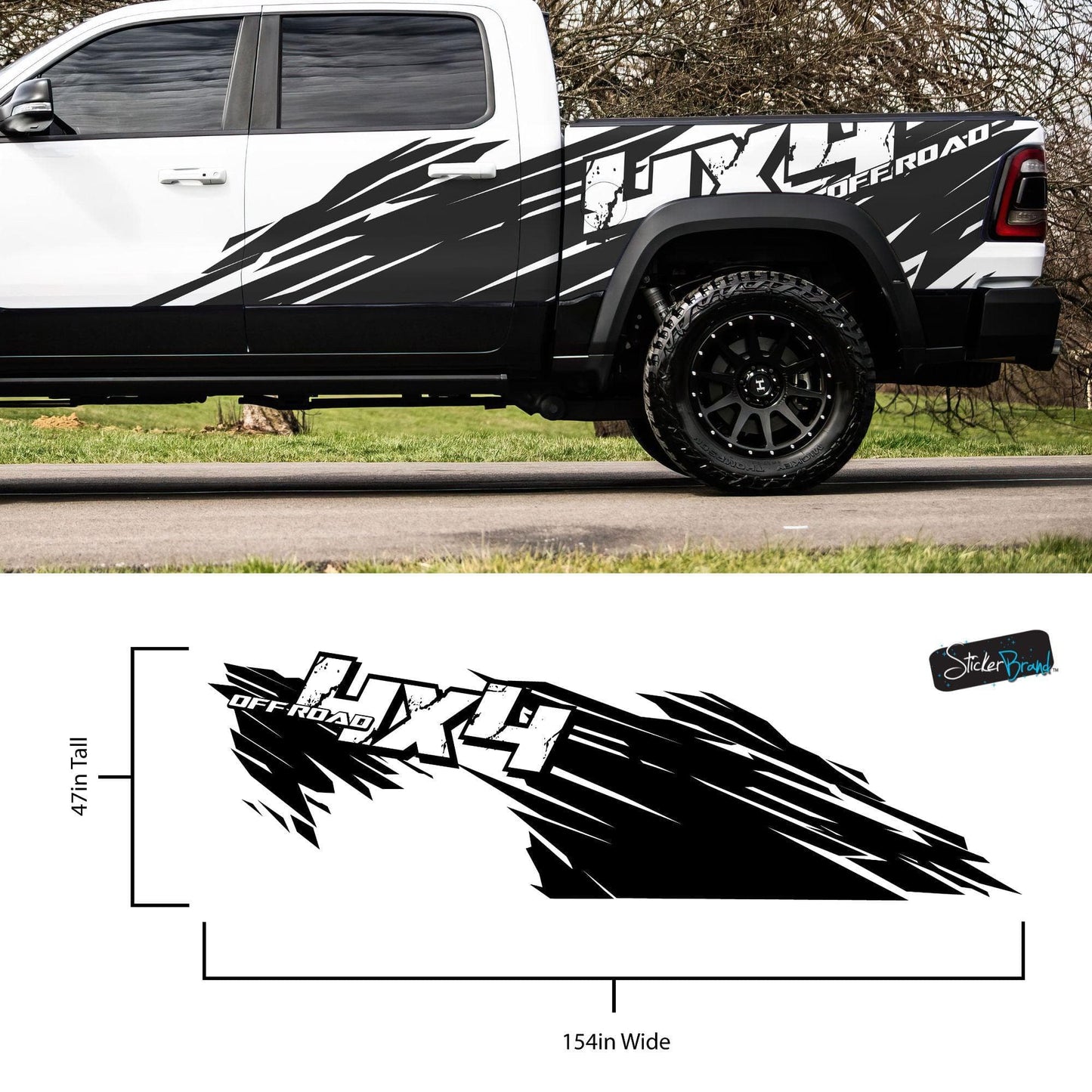 4x4 Off Road Truck Graphic Decal. Mud Splash Sticker. #6972