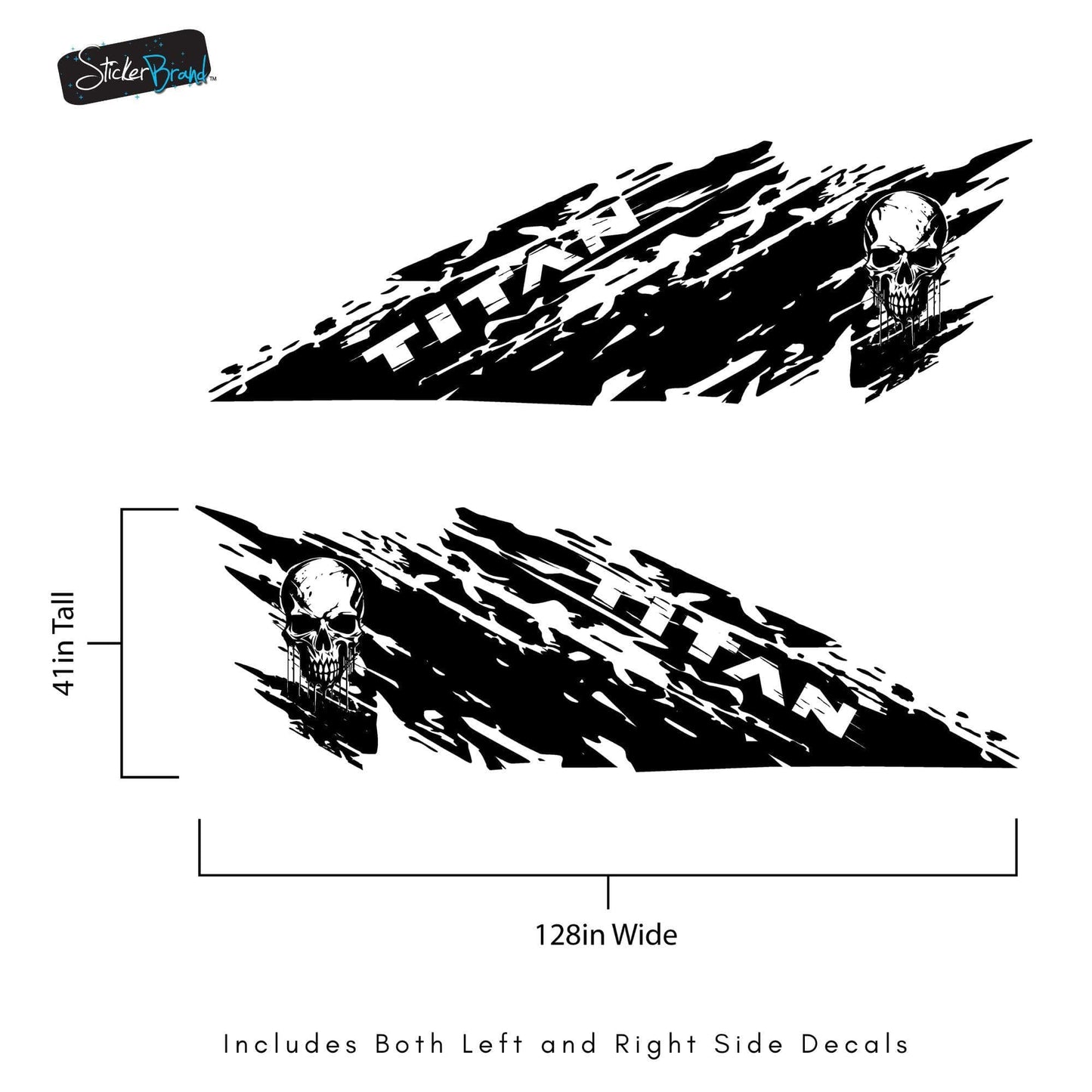 Nissan Titan Skull Mud Splash Decal. (With Skull / No Skull) #6862