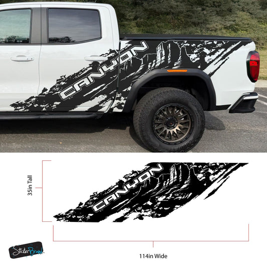 GMC Canyon Truck Mud Splash Vinyl Car Graphic Sticker. Set of 2. #7050