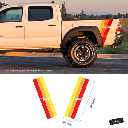 Yellow, Orange, Red TRD Stripes Toyota Truck Decal. #6968