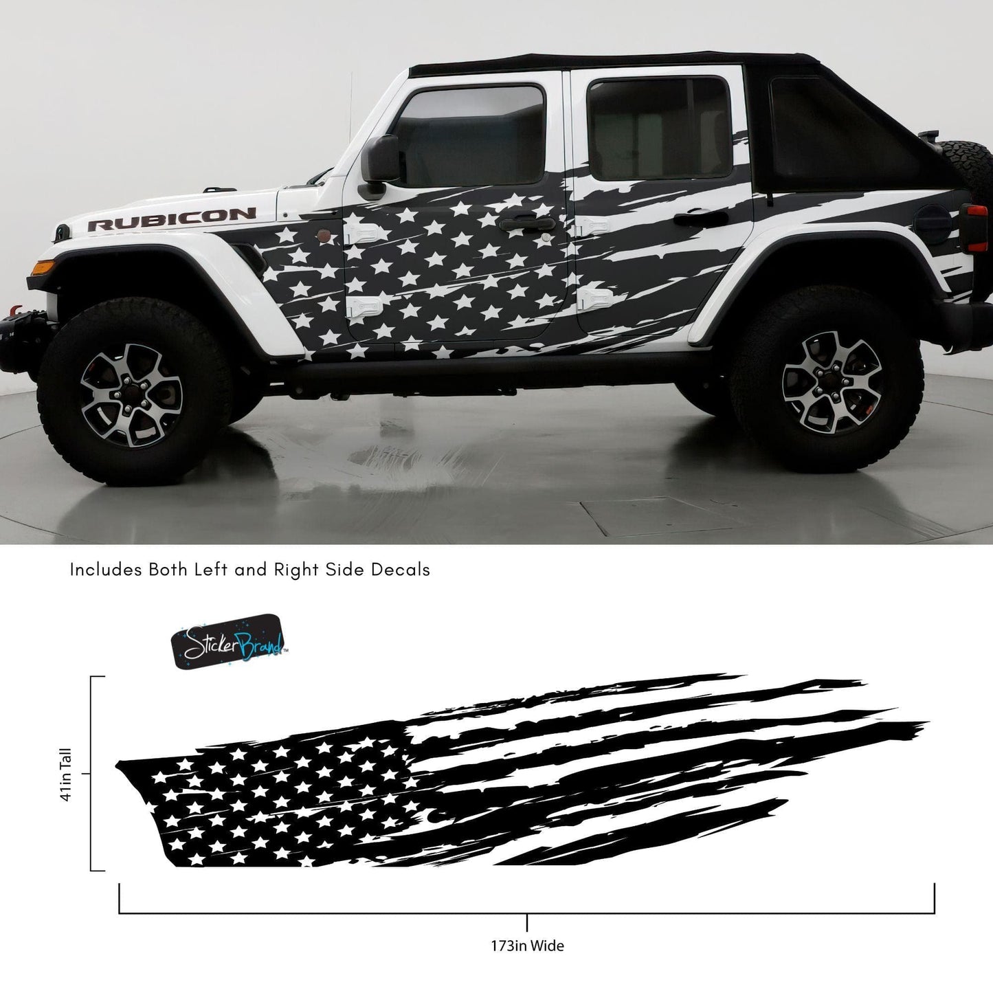 USA Flag Truck Decal Sticker. #6845