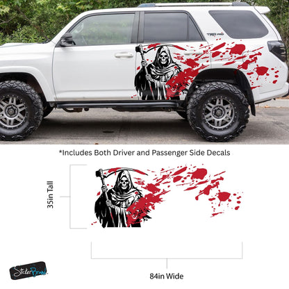Grim Reaper Blood Splatter Car Decal. #7082