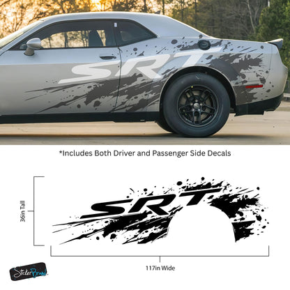 SRT Splatter Car Decal. For Challenger, Charger, Durango. Mopar. #7086