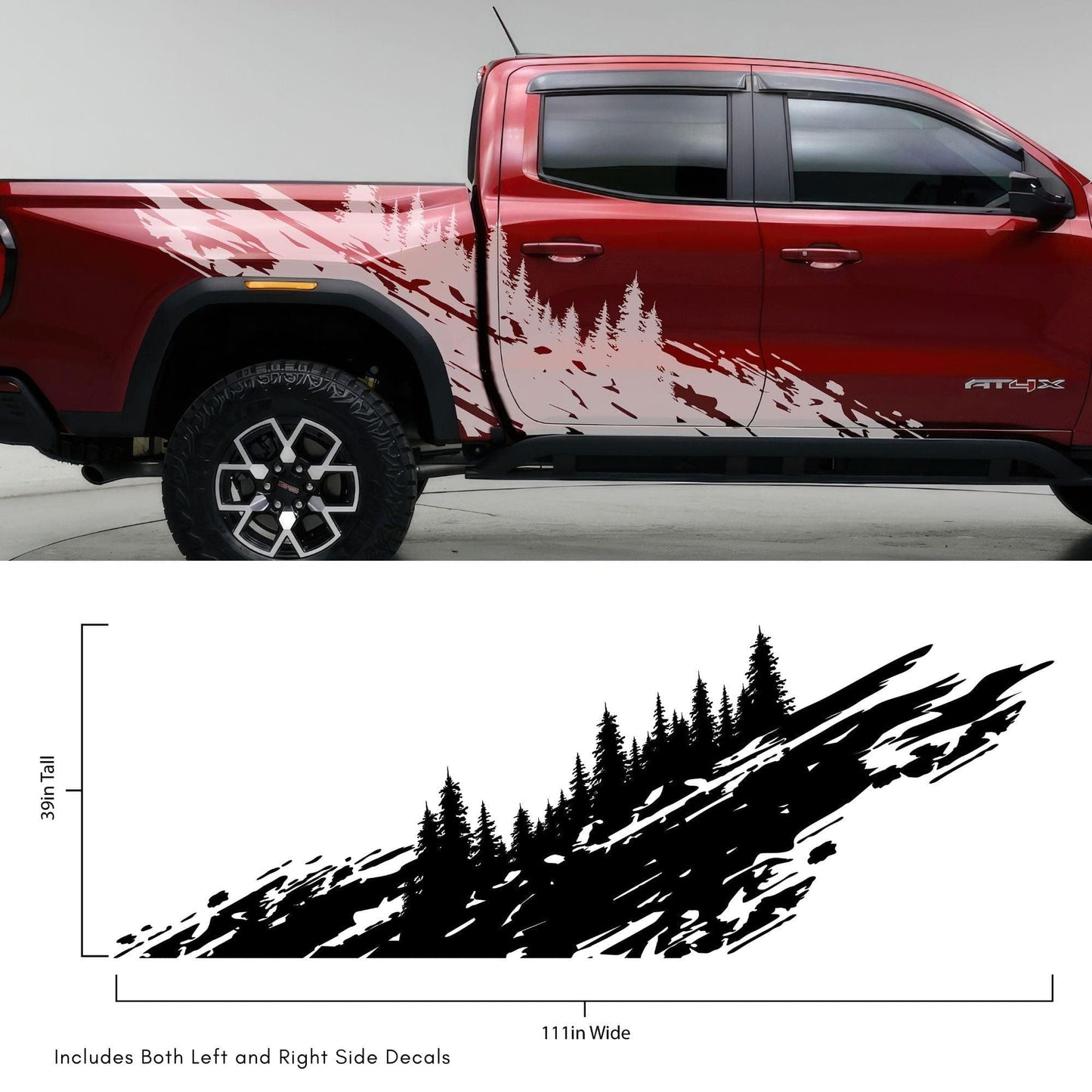 Overland Forest Tree Mud Splash Truck Decal. #6849