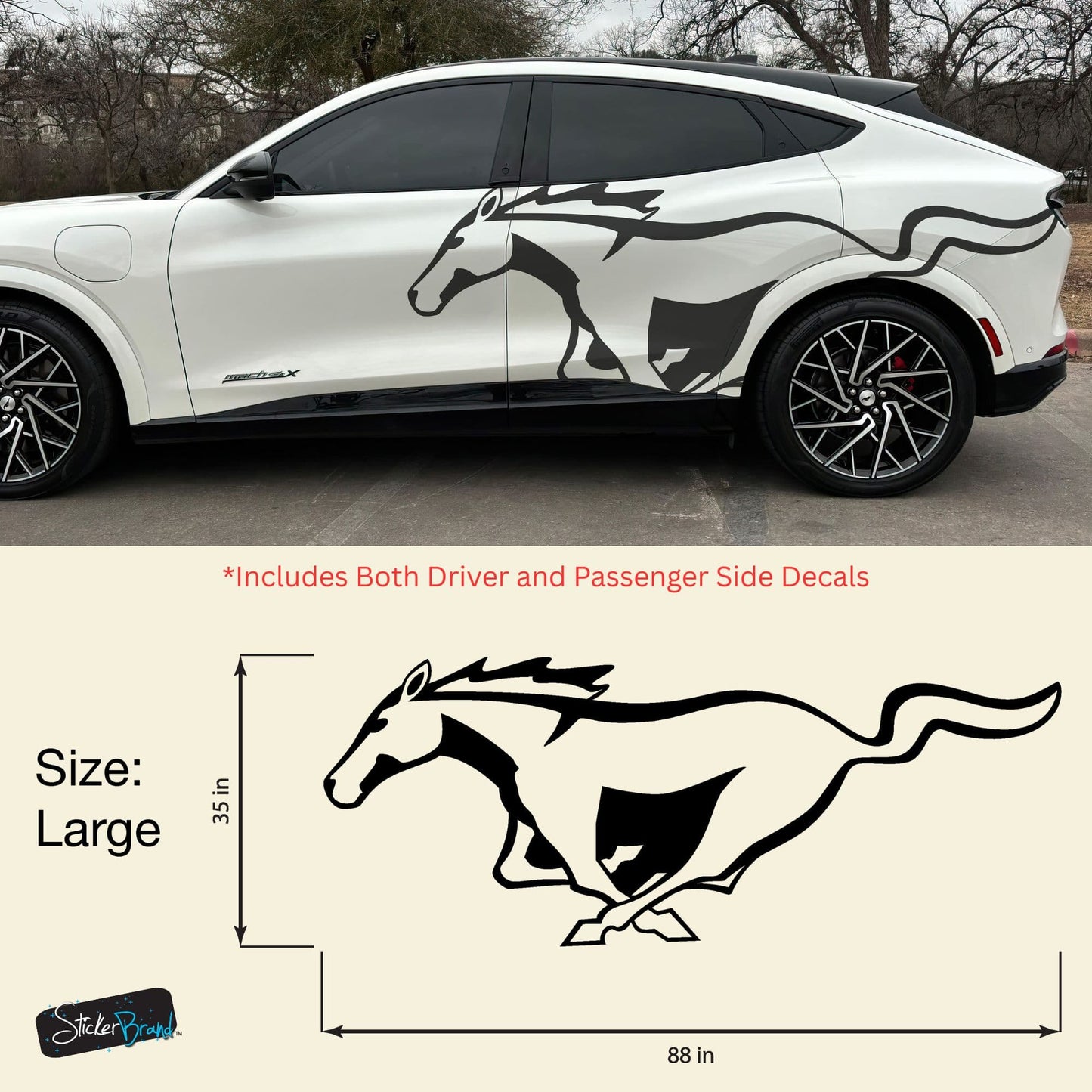 Mustang Horse Graphic Decal for Mustang Car, Mustang Mach-E. #7096