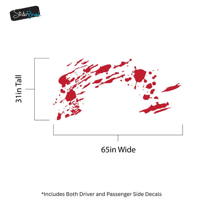 Red Blood Splatter Graphic Car Decal. #7031
